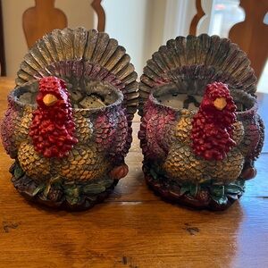 Turkey Planter/Vase for Fall & Thanksgiving Set Of Two